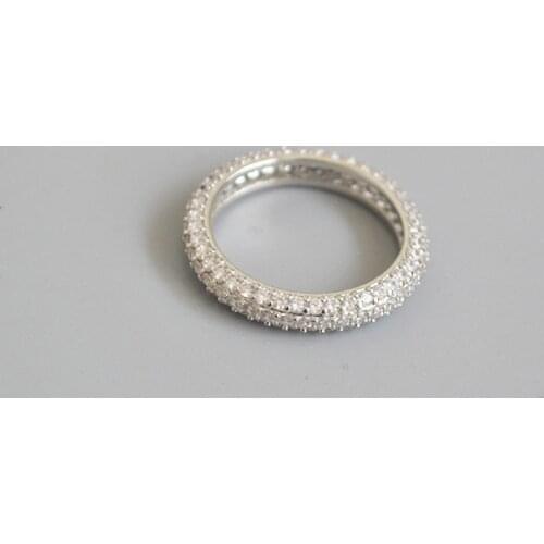 Korean fashion simple luxury zircon silver color temperament fine ring forefinger ring
