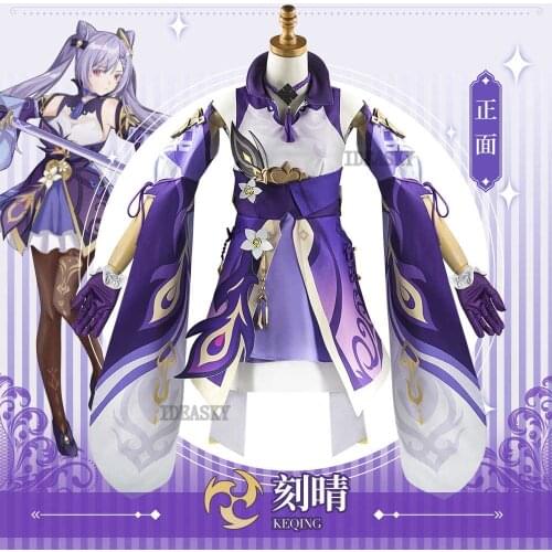 Genshin Impact Lisa Keqing Amber Mona Cosplay Costume Elegant Halloween Party Dress Anime Game Suit Set Women Girls kids child