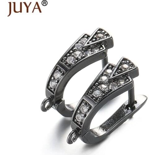 Juya Classic Fashion Earring Hooks Accessories For Women DIY Making Crystal Pearl Long Dangle Earrings Findings