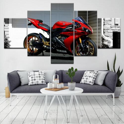 Motorcycle Race Motor Poster 5 Pcs Modern Home Wall Decor Canvas Picture Art HD Print Painting On Canvas for Living Room