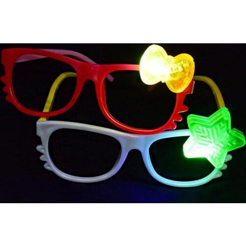 Cartoon Glasses LED Flashing For Birthday Party Apparel Accessories Kids Gift Toy Eyeglass Frame