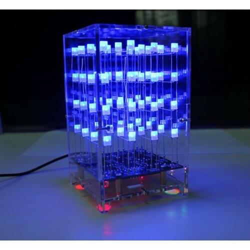 Cube 4*4*4 LED Cube KITS soldering kits Electronic diy kits for Beginners(include shell) DIY Brain-training Toy