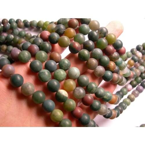 Natural Indian Agat e Matte Beads 6mm 8mm 10mm 12mm Round Stone Loose Beads for jewelry making,1 of 15"strand