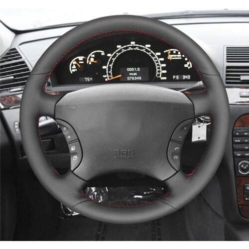 DIY Anti-Slip Wear-Resistant Steering Wheel Cover For Mercedes-Benz S-Class S500 S600 S430 S350 04-06 Car Interior Decoration