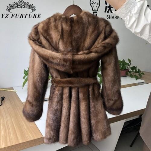 New Winter Girls Real Mink Fur Coat Baby Girl Kids Fur Jackets Imitation Natural Fur Outwear Hooded Skrit Overcoat