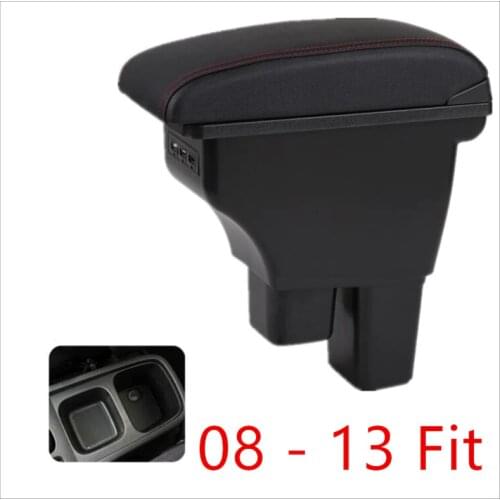 Centre Console Storage Box Armrest For Honda Fit Jazz 2008-2013 Arm Rest Rotatable 2009 2010 2011 2012