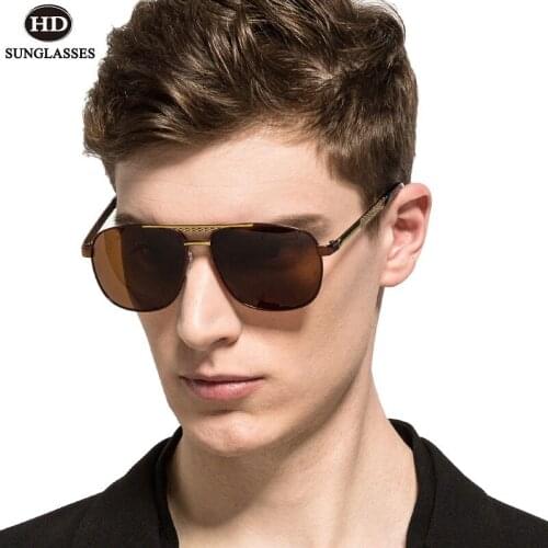 HDclear Polarized Sunglasses Men Driving Eyeglasses Brand Designer Mirror Glasses UV400 Gafas De Sol Hombre Pilot Eyewear LD114