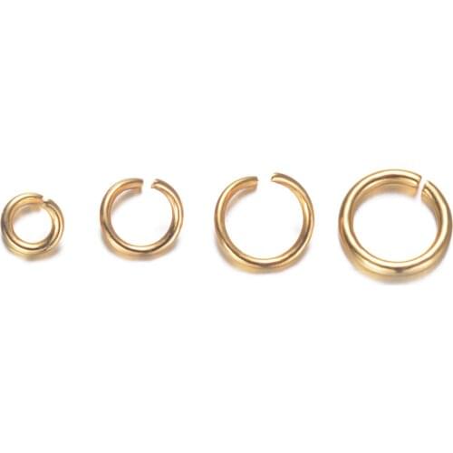 100Pcs / Lot Gold Plated 100% Stainless Steel 4-7mm Jump Ring Lobster Clasp DIY Necklace Jewelry