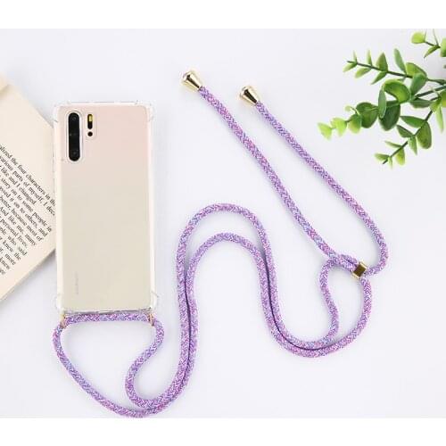 Transparent Silicone Lanyard Case For Huawei P40 Pro Mate 30 20 10 Pro P20 P30 Lite Nova 5i With Neck Cord Shoulder Strap Cover