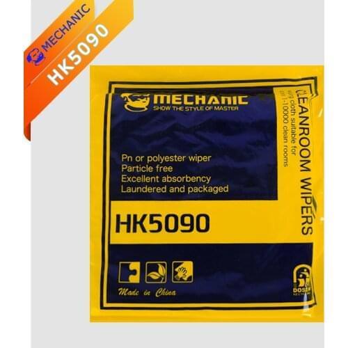 Dust Free Cloth MECHANIC HK5090 4 inch 10*10cm 100pcs/pack Microfiber Wipe Non-dust Fabric cellphone screen Camera lens cleaning