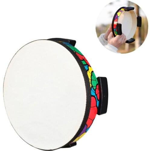 21.1*6.7cm Multicolor Tambourine Kids Percussion Instrument Early Educational Teaching Toy Hand Shaking Bell Bass Drum