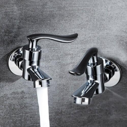 Zinc Alloy Garden Faucet Wall Mounted Brushed Outdoor Bibcock Garden Wash Basin Mop Washing Machine Faucet Water Tap