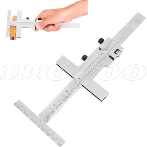 0-160mm Vernier Caliper Steel DIN862 Measuring Guage Marking Scraper Bridge Tool 0.05mm with Fine Adjustment