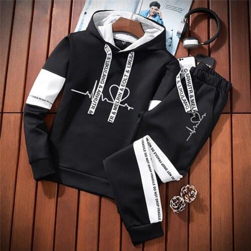 2021 Sportswear Womens Hooded Sweater Trousers Pullover Hooded Sweater Autumn Suit Mens New Outdoor Jogging Jacket 2-piece Set
