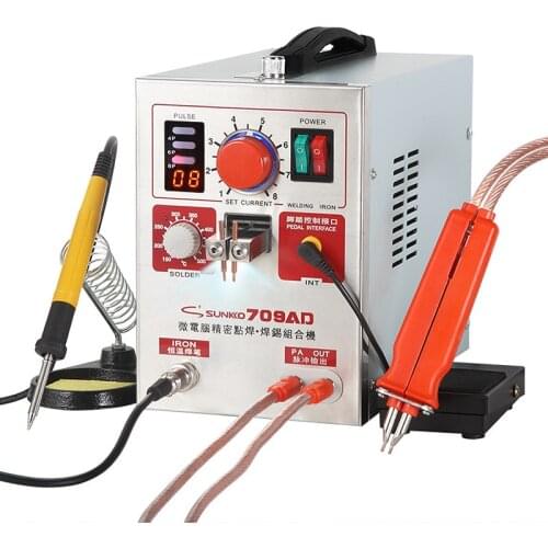 SUNKKO 709AD Spot Welder 2.2KW High Power For 18650 Lithium Battery Weld Handheld Pen Digital Display Pulse Spot Welding Machine