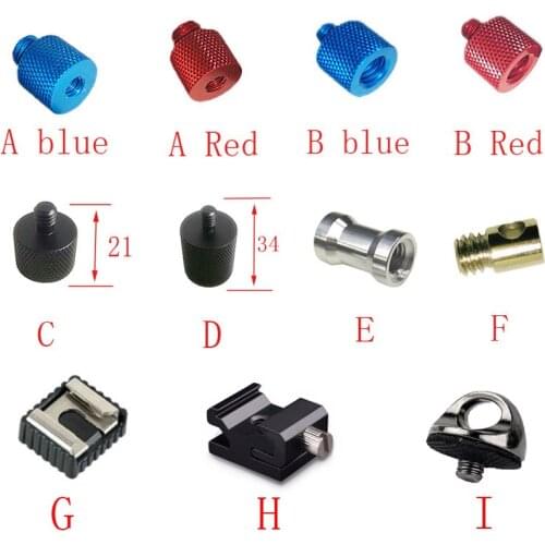 50pcs 1/4" to 3/8" 5/8" to 1/4" Male to Female SC-6 Cold Hot Shoe Thread Screw Mount Adapter Tripod Plate Screw for SLR camera