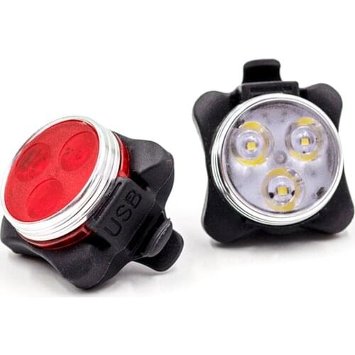 High Quality Bright Bike Taillight Waterproof 3 LED Head Front Light 4 Modes Usb Rechargeable Bicycle Tail Warning Light