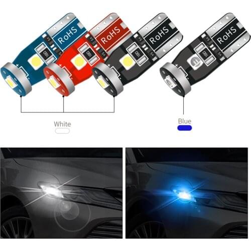 10pcs LED Car Bulb 3030 3SMD Wedge Auto Clearance Light Lamp Bulbs 12V For Interior Reading License Plate Width Hightlight Lamp