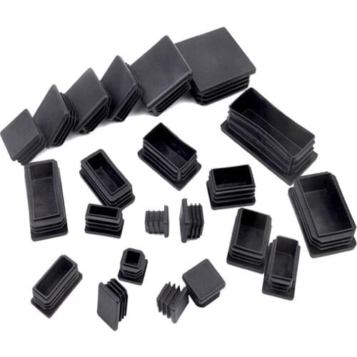 10pcs Plastic Square table feet cap Black Tubing Insert Plugs hole cover Chair Anti Slip Feet Protector Pads Home Decor