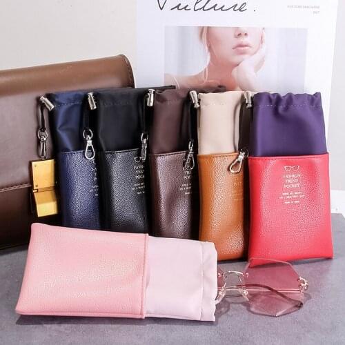 2020 Korean version of fresh and elegant glasses case women retro multi-function glasses bag men portable sunglasses storage bag