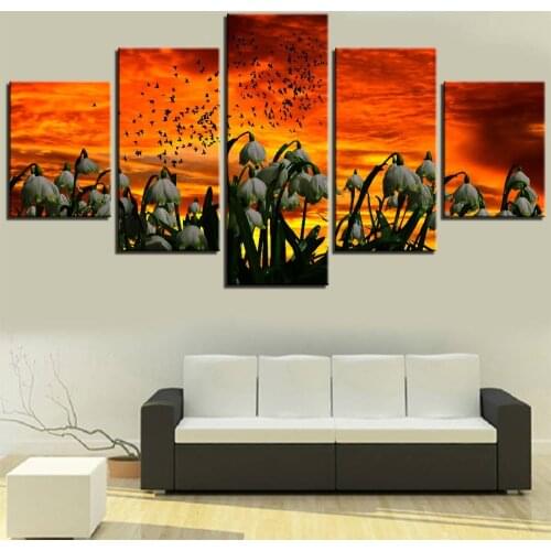 Tulip Flowers And Birds Diamond Painting 5 piece Full Square Round Drill Diamond Embroidery Mosaic craft N1318