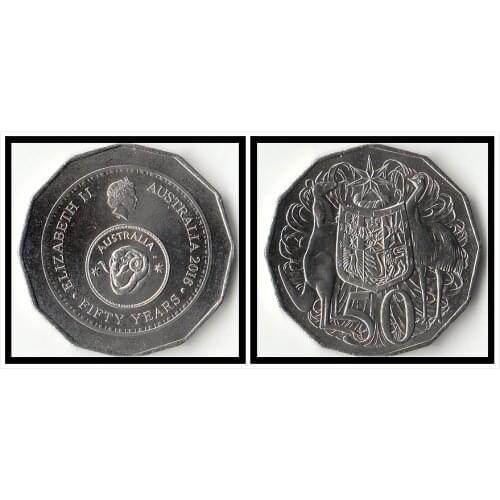 Australia 50 Memorial 2016 Edition Cents Coins Oceania New Original Coin Collectible Edition Real Rare Unc Commemorative