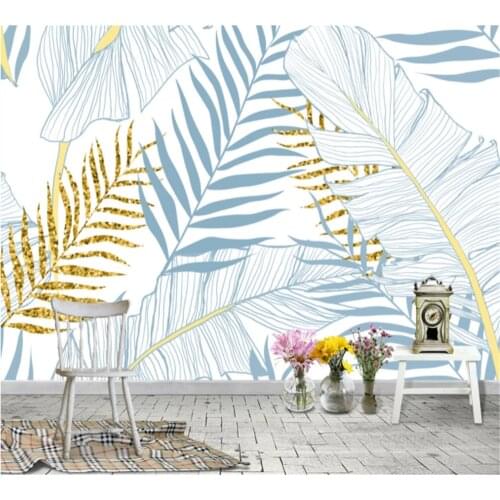 Beibehang Customized new Chinese style abstract modern simple and beautiful plant banana leaf home decoration background wall