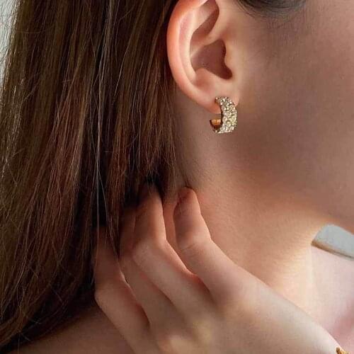 Besimpol Korean Chic 925 Sterling Silver Stud Earrings Fairy C-shape Zircon Pearls Earrings For Women Elegant Fine Jewelry Gifts
