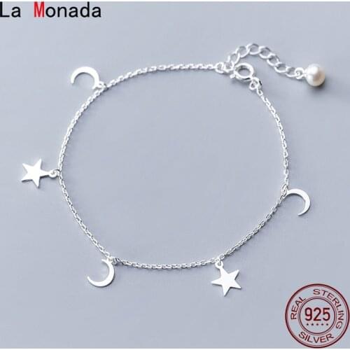 La Monada 19.5/24.5cm Silver 925 Jewelry Chain Bracelets For Women 925 Sterling Silver Bracelet Woman Star Bracelets For Girls