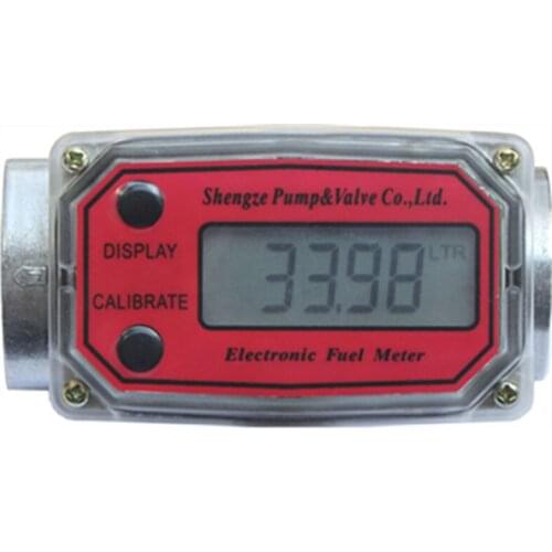 Digital Turbine Flow Meter Flowmeter Gauge Caudalimetro Electronic Flow Indicator Sensor Counter Petrol Fuel Plomeria Water DN25