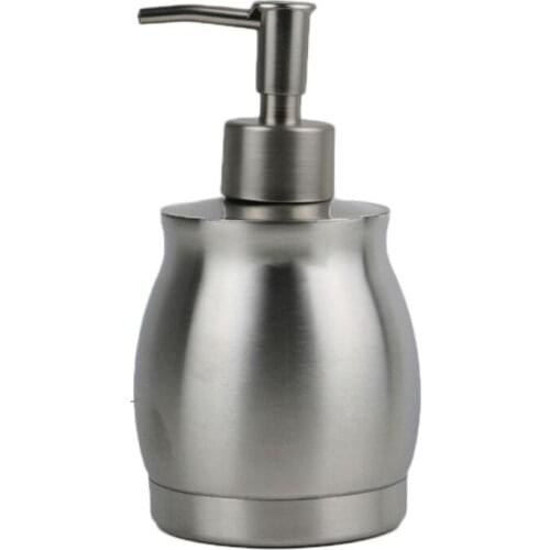 390ml Hand Soap Pump Bottle Stainless Steel Bathroom Lotion Shampoo Dispenser L4MB