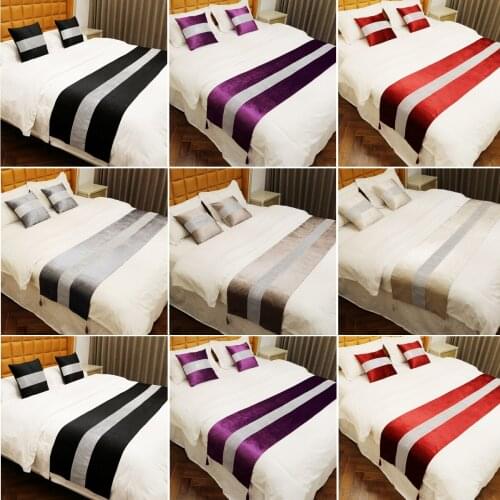 Nordic Diamond Flannel Bedspread Bed Runners Velvet Wavy Pattern Double-faced Throw Runners Home Hotel Decoration Bed Flag Cover