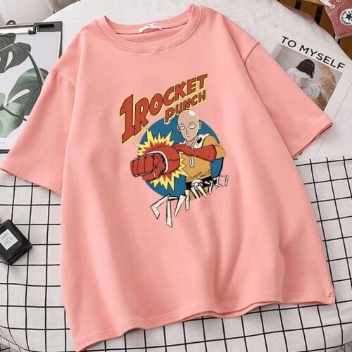 Anime One Punch Man Women Tshirts Popular Brands Tshirt High Quality Design Oversized T Shirts Short Sleeve Tee Round Neck Tops