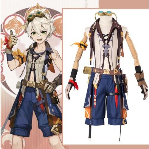 Game Genshin Impact Cosplay Costumes Bennett Trial by Fire Cosplay Costume Uniforms Clothes Wears Suits Outfits Clothing Cos