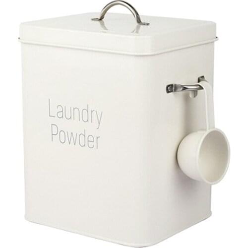 3Kg Small Multifunction Household Accessories NEW Washing Powder Rice Storage Box Iron Debris Snacks Covered Bucket Barrel Spoon