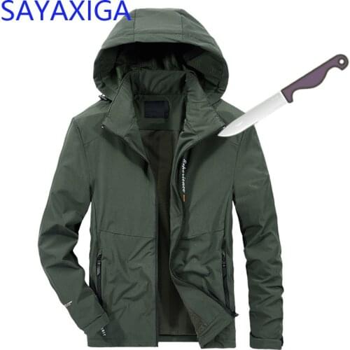 City leisure self-defense Men jacket anti cut fashion security blade stab proof police swat stealth arme de defence clothing 4XL