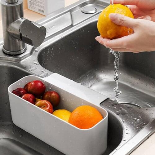 Multifunctional Side Sink Drain Rack Sink Drain Basket Bowl Sponge Holder Kitchen Bathroom Storage Organizer