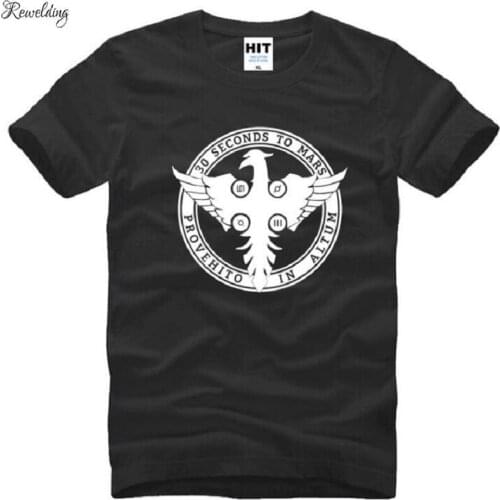 New Designer 30STM 30 Seconds To Mars T Shirts Mens Short Sleeve Cotton O Neck Men Rock Band T shirt Hip Hop Clothing