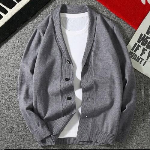 2021 Autumn Winter New Mens Knitted Cardigan Jacket Sweater Outer Wear Trendy Business Sweater Clothing Basic Cardigan Sweaters