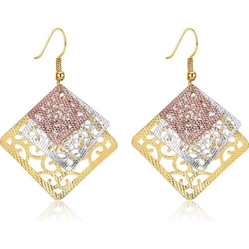 New Arrival Gold Color Earrings for Women Female Wedding earring Classic jewelry Wedding Decoration Damen - ohrring