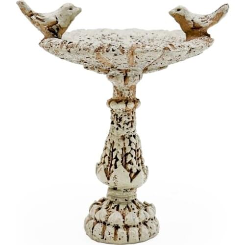 Odoria 1:12 Miniature Birdbath with 2 Birds Resin Bird Ornament Fairy Garden Set Dollhouse Accessories Doll House Decoration