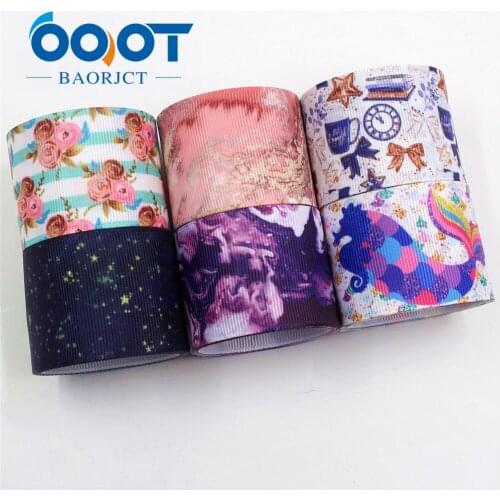 OOOT BAORJCT I-19225-477,38mm,10yards Cartoon Thermal transfer Printed grosgrain Ribbons,bow cap DIY accessories decorations