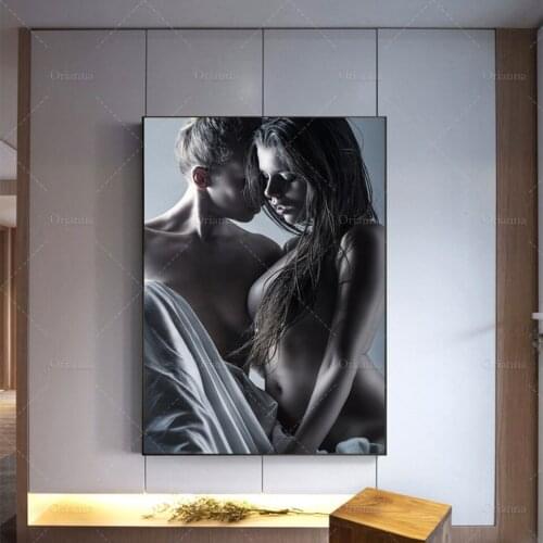 Sexy Two Nude Women Poster Wall Art Canvas Painting Black White Prints Wall Art Pictures Cuadros For Living Room Decor