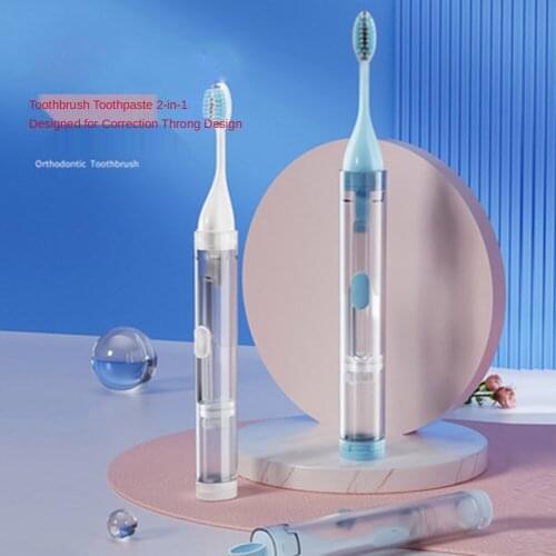 Portable Folding Orthodontic Toothbrush Orthodontic Toothpaste Toothbrush 2 In 1 Folding Travel Soft Toothbrush Storage Kit