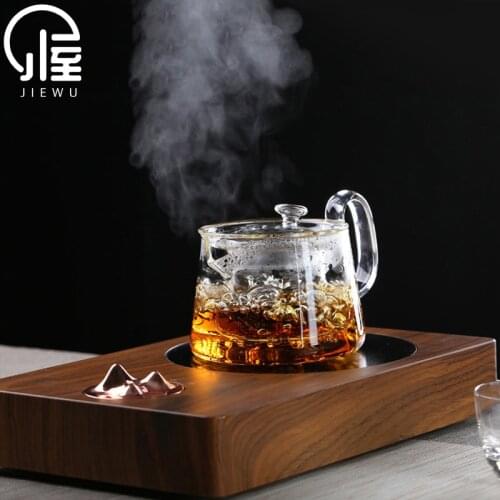 JIEWU Japanese Style Transparent Glass Teapot High Temperature Resistant Filter Tea Set Home Office Tea Set Accessories