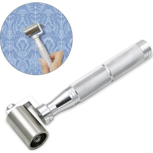 34cm 40mm Stainless Steel Wallpaper Seam Roller Tool Flat Pressure Roller DIY Plate Hand Roller Paint Tool