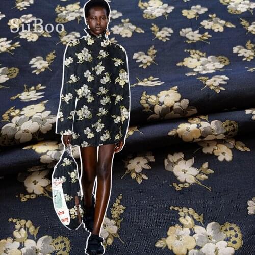 Siiboo summer jacquard fabric for women dress skirt floral pattern yarn dyed tejido tissu designer color combination sp6581