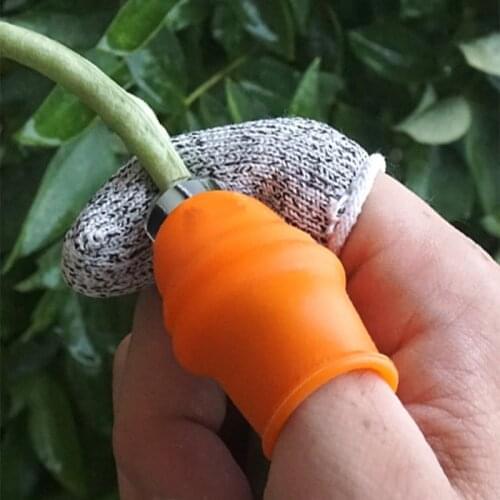 New Silicone Thumb Knife Finger Protector Vegetable Harvesting Plant Blade Scissors Cutting Rings Garden Gloves