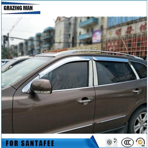 Sun visor Car accessories Window Visor Vent Shades Sun Rain Deflector Guard 4PCS/SET for santafee 2008
