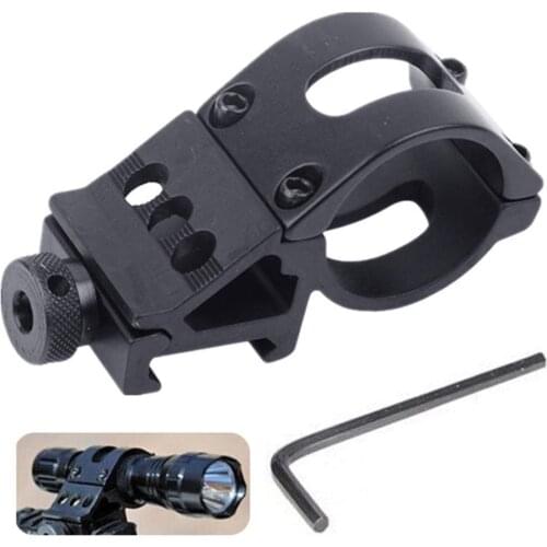 Aluminium Alloy LED Flashlight Torch Mount Clamp Stand Holder Bicycle Front Light Clip Bracket Mountain Bike Track Clip